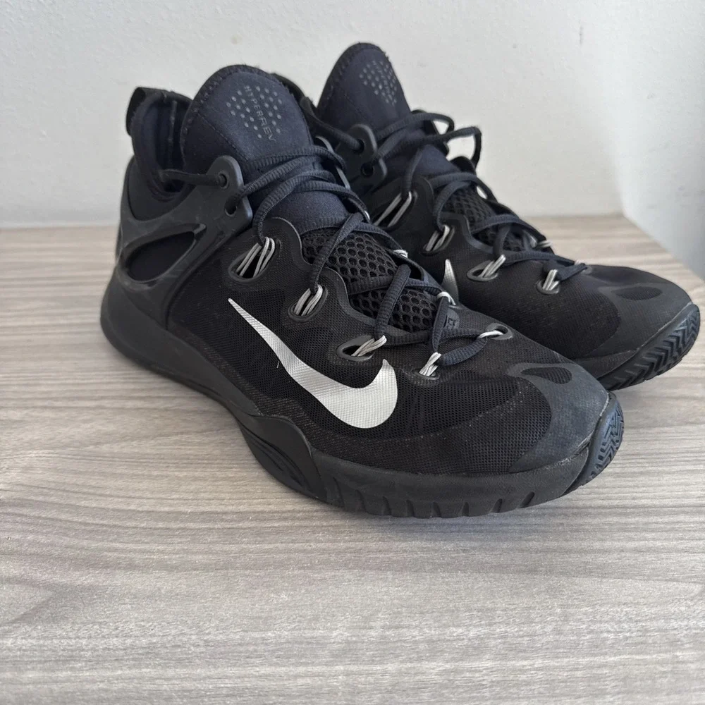 Nike‎ HyperRev 2015 Shoes Mens 10 Black Sneakers Athleisure Gym Yoga Zoom Mesh